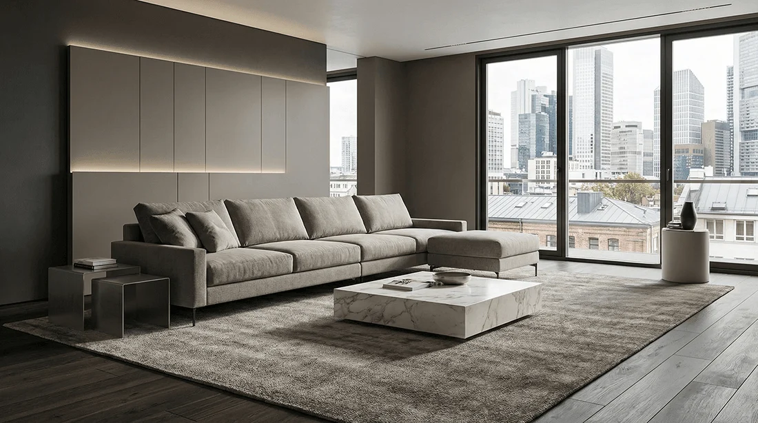 Andrea Modern pouff edificio — Atemporal
