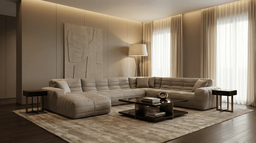 Sofás de la colección Oruga Concept de Atemporal en un salón